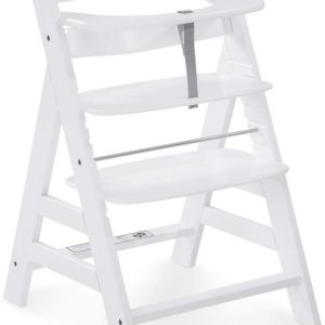 Hauck Barnstol Alpha + för barn från 6 månader till 90 kg lastbar/justerbar/växande/kan användas för spädbarn från födseln i kombination med Alpha Bouncer Newborn set/vit