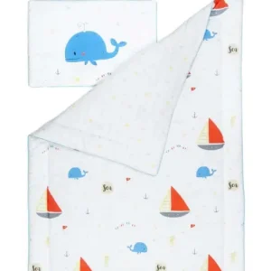 Barnsängkläder inkl Täcke & Kudde, Bäddset 100×135 sea adventures