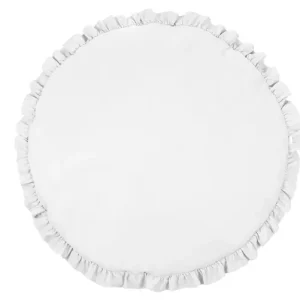 Ljusgrå lekmatta DeLuxe av linne med volang , Cotton & Sweets