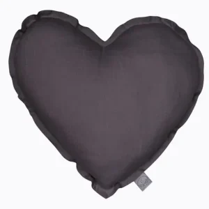 Kudde graphite hjärta av linne, Cotton&Sweets