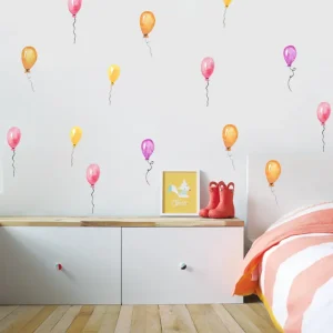 Väggklistermärken färgglada ballonger