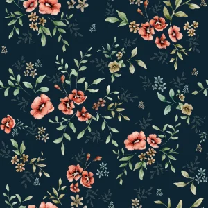 Dekornik, tapet French Folk Navy Blue