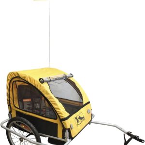 M-Wave Kids Rider Easy Foldbara Barn och Bagage Cykeltrailer med stålram, Silver, 60 x 75 x 28 cm