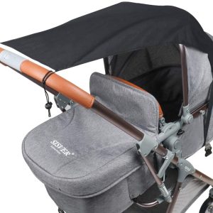 Fengzio universellt solsegel för barnvagnar deluxe solskydd babybad – rivbeständigt solskydd med UV-skyddande beläggning 50+ melange grå