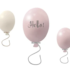 Väggklistermärke partyballonger 3-pack, powder rose
