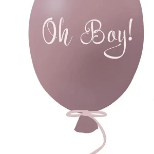 Väggklistermärke partyballong Oh boy, dusty pink