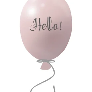 Väggklistermärke partyballong Hello, powder rose