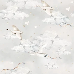 Dekornik, tapet Magic Swans Blue