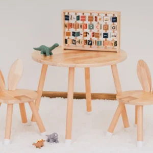 Babylove- bord med 2 kaninstolar, natur
