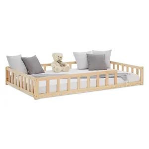 Montessori natur barnsäng med skyddskanter, 120×200 cm