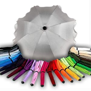 BAMBINIWELT parasoll för barnvagn Ø68 cm UV-skydd 50+ skärm solspegel solskydd LJUSGRÅ