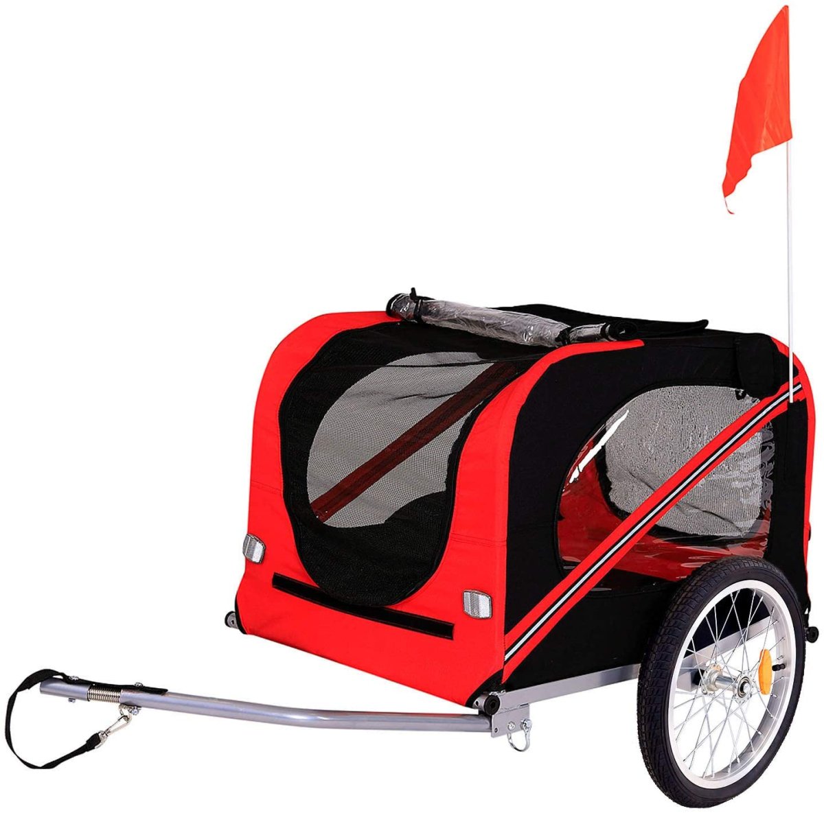 Dibea PT10755 Cykeltrailer, En Storlek, Röd, Svart - Bild 2