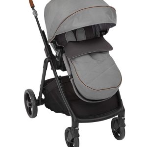Graco Near2me Presschair (födelse till 4 år, ca 0-22 kg) med SLID2ME Höjdjustering, lyxfotmuff & regntäcke, brantgrå