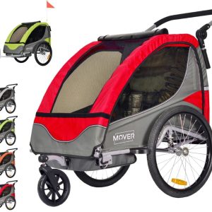 Papilioshop Mover 1 eller 2 barn buggy barnvagn (röd)