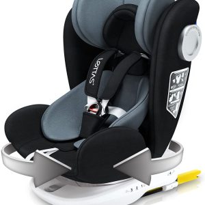 LETTAS bilbarnstol för barn 0 + / 1/2/3 (0-36 kg, 0-12 år) ISOFIX + Top Tether Rotation 360 °