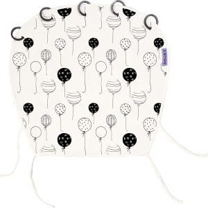 Dooky Universal Cover Magic Balloons solskydd för babystol, barnvagn och buggy (färgförändring i väta, UV-skydd LSF 40+, TÜV-testad, universell passform, lämplig för de flesta märken), vit